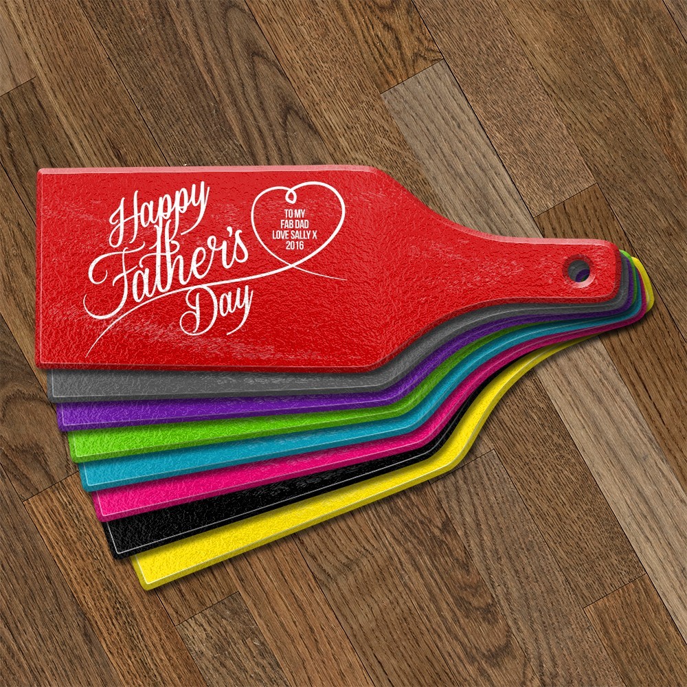 Happy Father's Day Glass Cheese Board