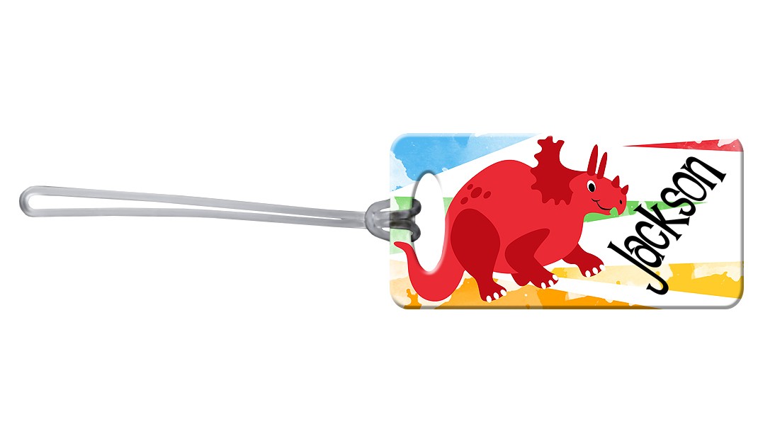 Red Dino Bag Tag