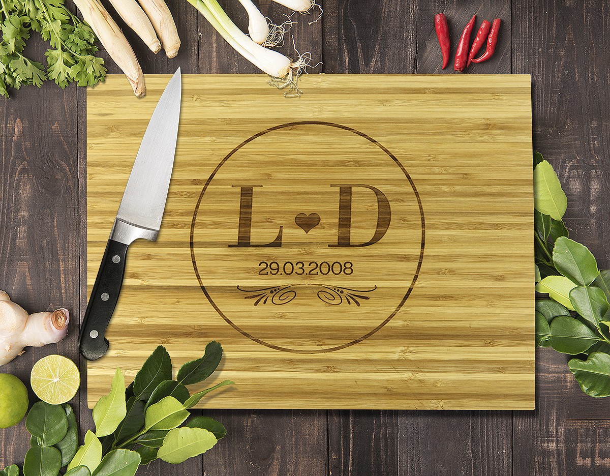 Monogram Bamboo Cutting Board