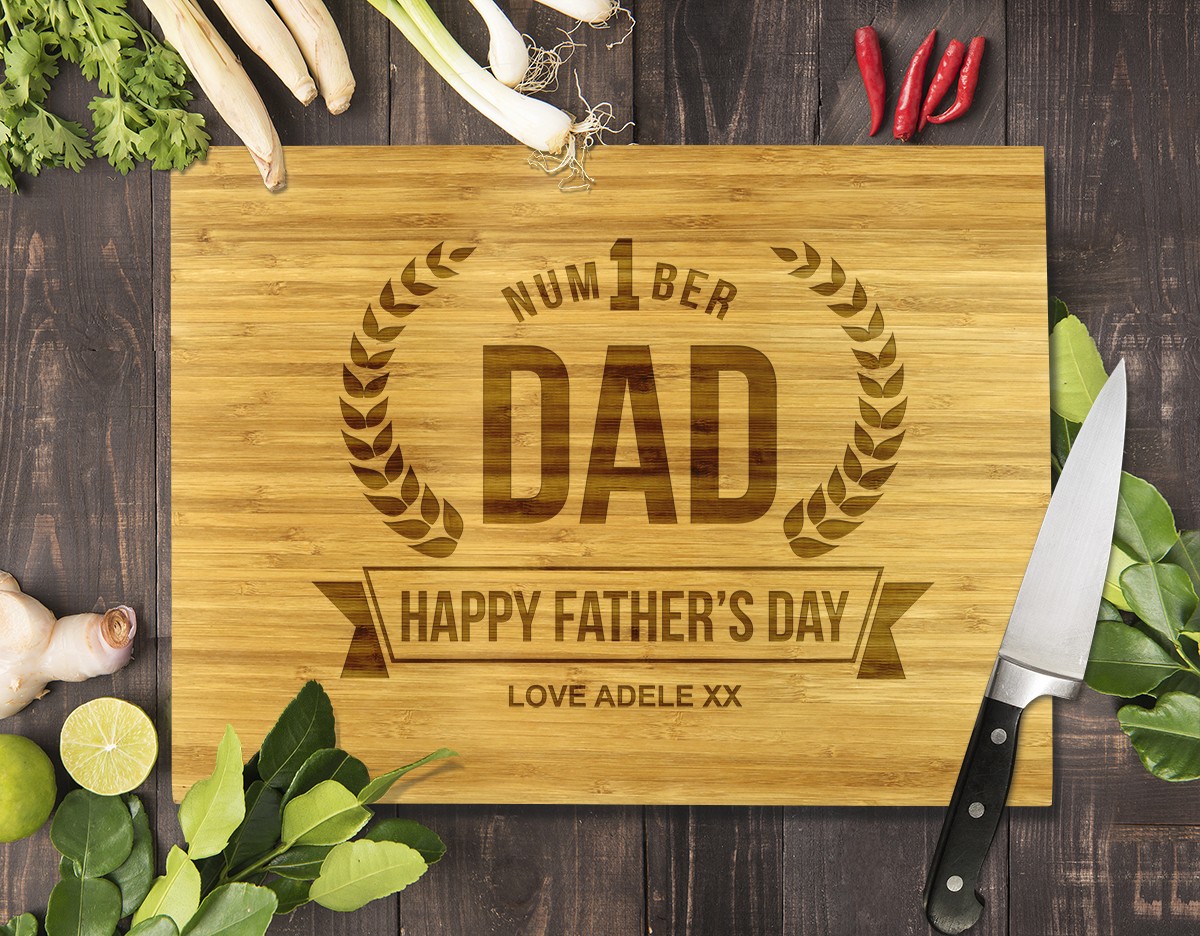 Number 1 Dad Bamboo Cutting Board