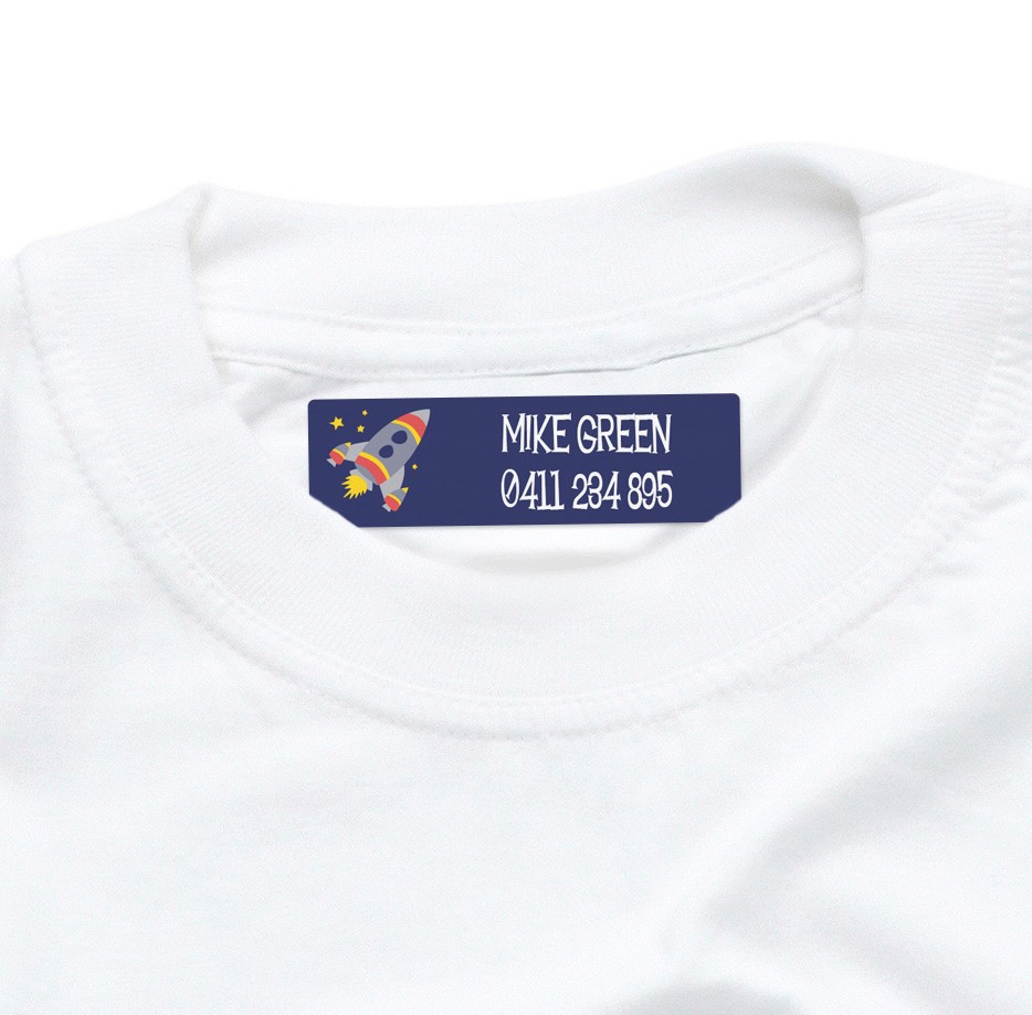 Rocket Iron On Clothing Label