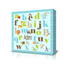 Square Canvas With Blue Alphabet