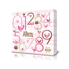 Square Canvas Pink Bird