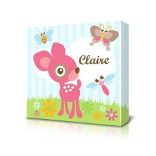 Square Canvas with Pink Deer
