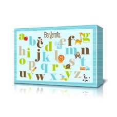 Canvas with Blue Alphabet