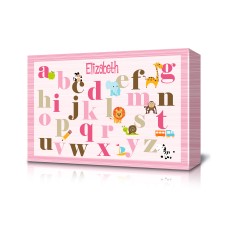 Canvas with Pink Alphabet