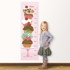 Wall Decal Height Chart with Cupcakes Design