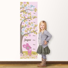 Wall Decal Height Chart with Pink Deer Design