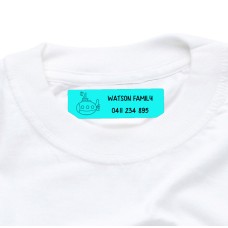 Iron On Clothing Label Light Blue