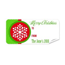 Christmas Gift Label with Red Snow Flake
