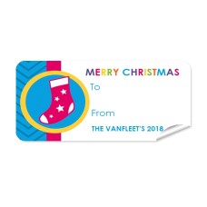 Christmas Gift Label with Stocking