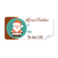 Christmas Gift Label with Orange Santa