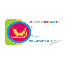 Christmas Gift Label with Gold Sleigh