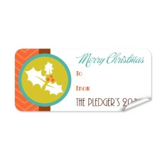 Christmas Gift Label with Holly