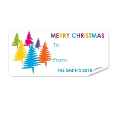 Christmas Gift Label with Trees