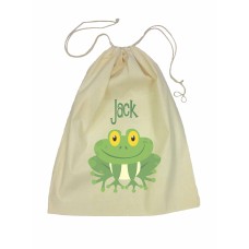 Drawstring Library Bag with Green Frog