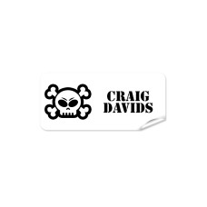 Black Skull Rectangle Name Label