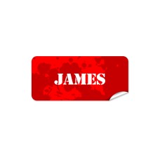Red Splatter Rectangle Name Label