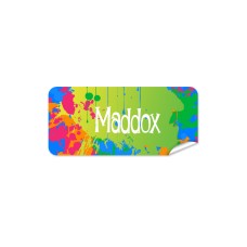 Rainbow Splatter Rectangle Name Label
