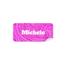 Pink Aztec Rectangle Name Label