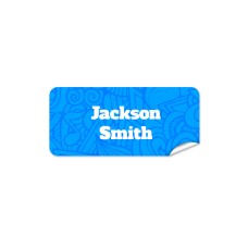 Blue Aztec Rectangle Name Label