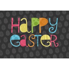 Easter Postcard, Black Egg Design
