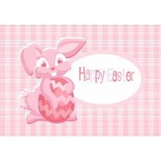 Easter Postcard, Pink Bunny Design