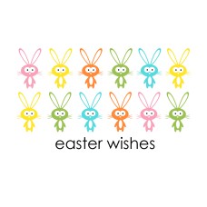 Easter Postcard, Bunnies Design