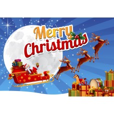 Santa Postcard, Flying Sleigh Design