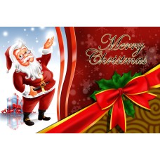 Santa Postcard, Ribbon Design