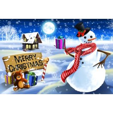Santa Postcard, Snowman Design