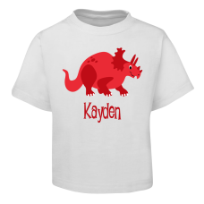 Red Dinosaur Kids T-Shirt Size 2 4 6 8