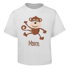 Brown Monkey Kids T-Shirt Size 2 4 6 8