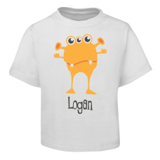 Orange Alien Kids T-Shirt Size 2 4 6 8