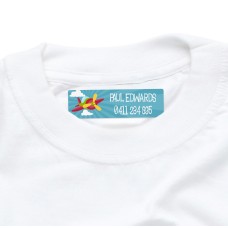 Airplane Iron On Clothing Label