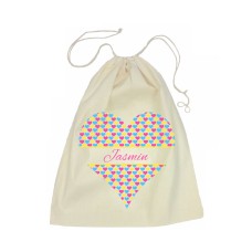 Heart Drawstring Library Bag