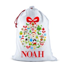 Bauble White Santa Sack