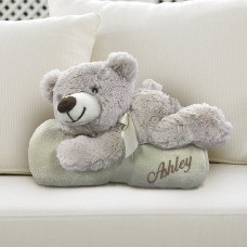 Embroidered Blanket with Bear