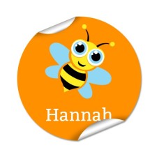 Bee Round Name Label