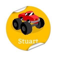 Big Truck Round Name Label
