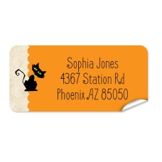 Black Cat Return Address Label