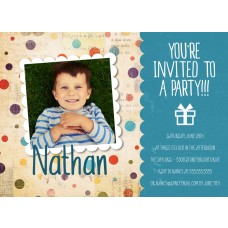 5x7" Blue Colorful Dots Birthday Card