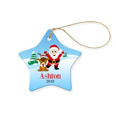 Blue Snow Star Porcelain Ornament