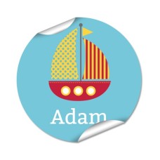 Boat Round Name Label
