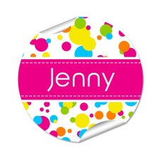 Bubbles Round Name Label