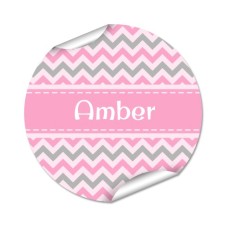 Chevron Round Name Label