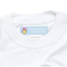 Colorful Owl Iron On Clothing Label