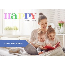 5x7" Colorful Wishes New Year's Card