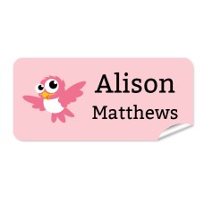Cute Bird Rectangle Name Label