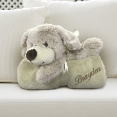Embroidered Blanket with Dog